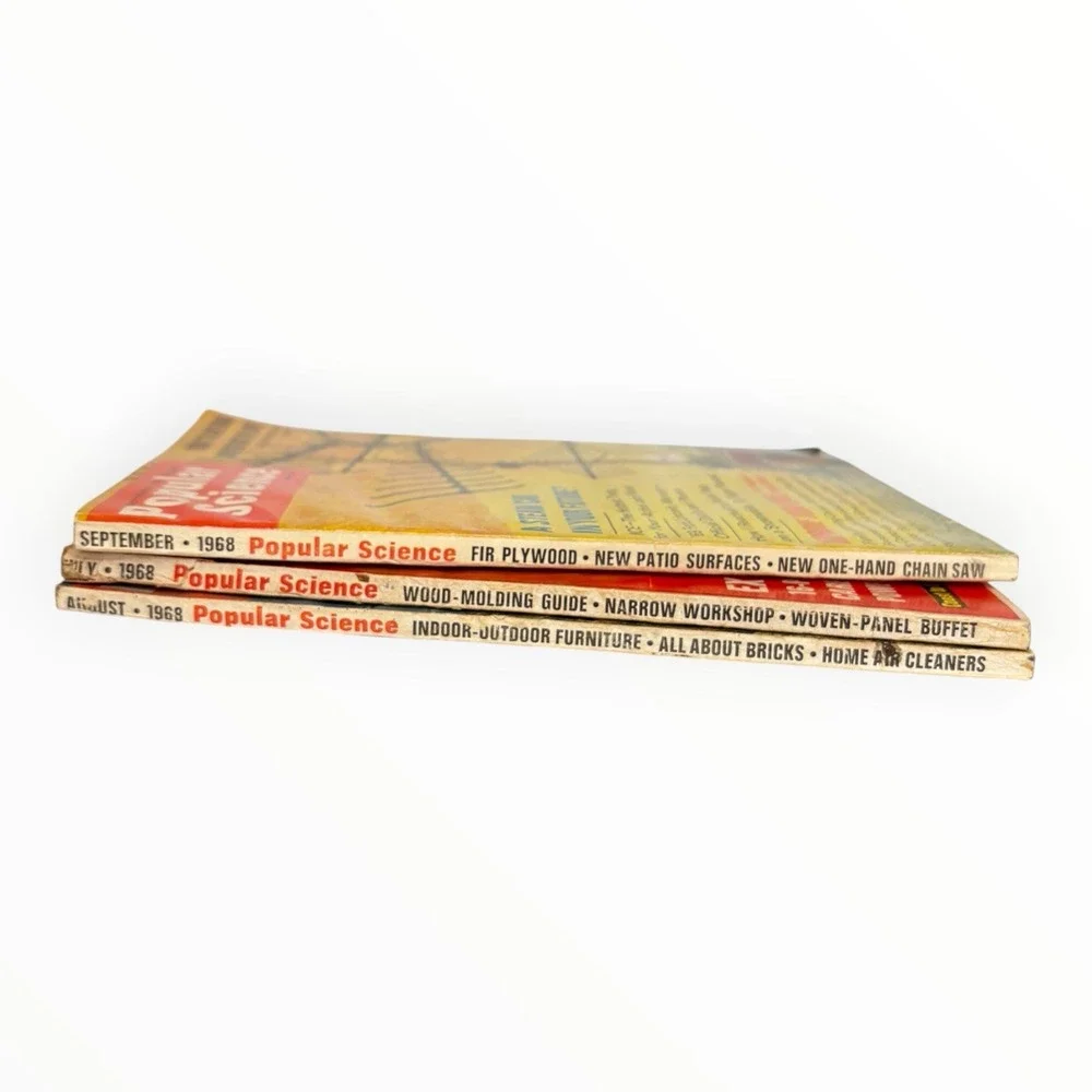 Vintage 1968 Popular Science Magazine Lot of 3 7/68 8/68 9/68 Steam Car Ford